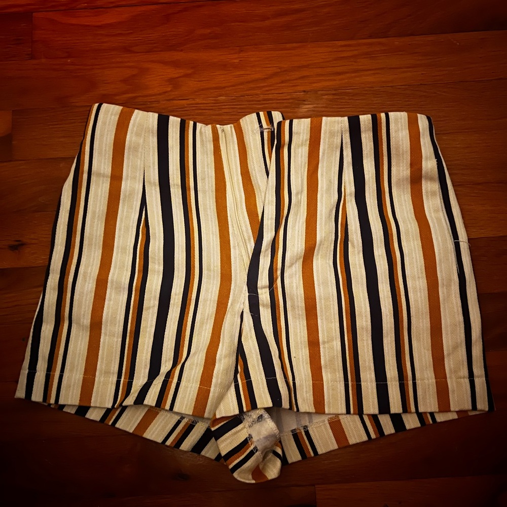 Navy, Golden Yellow, & Cream Jean Shorts